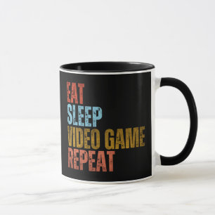 MUG MANGER DORMIR JEU VIDÉO RÉPÉTER