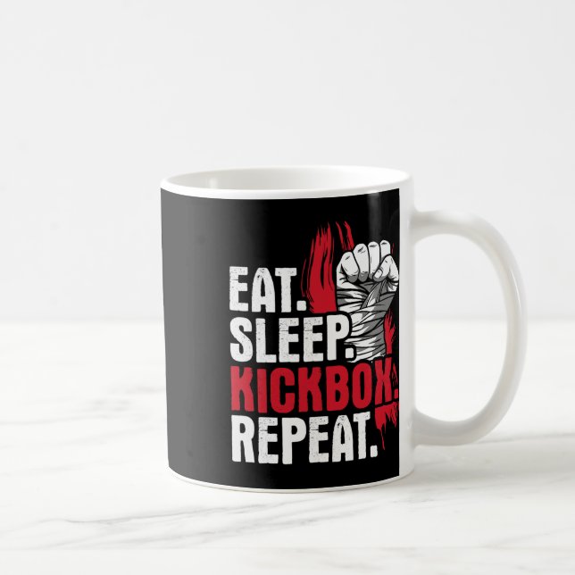 Mug Manger Dormir Kickbox Répéter - Arts Martiaux Kick (Droite)
