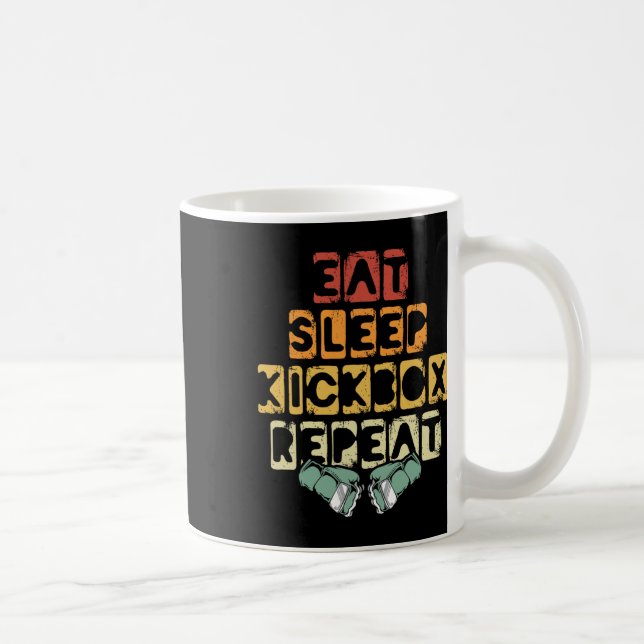 Mug Manger Dormir Kickbox Répéter Mma Kickboxing Kickb (Droite)