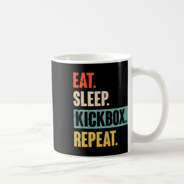 Mug Manger Dormir Kickbox Répéter Rétro Kickboxing Box (Droite)