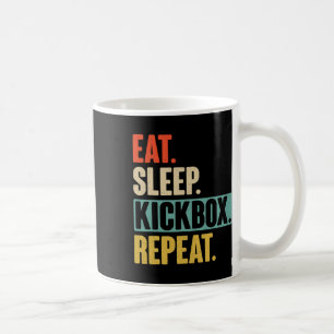 Mug Manger Dormir Kickbox Répéter - Rétro Vintage Kick