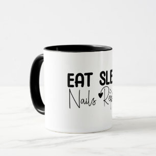 Mug Manger Dormir Ongles Répéter, Technicien en ongler