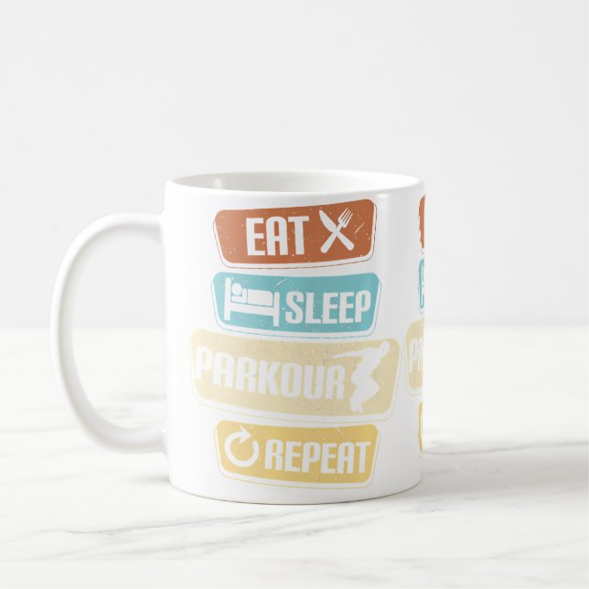 Mug Manger Dormir Parkour Répéter Parkour (Gauche)