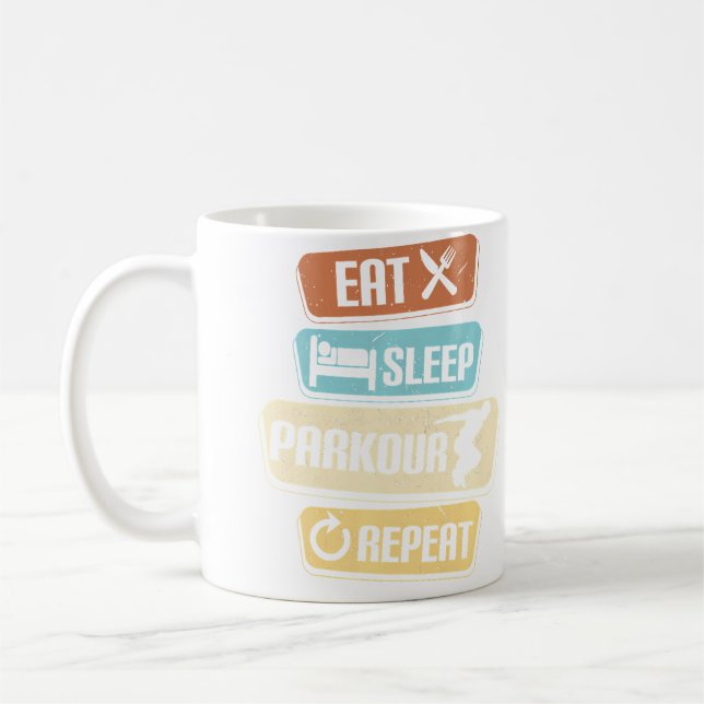 Mug Manger Dormir Parkour Répéter Parkour (Gauche)