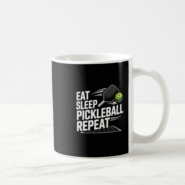 Mug Manger dormir pickleball répéter joueur drôle  (Droite)