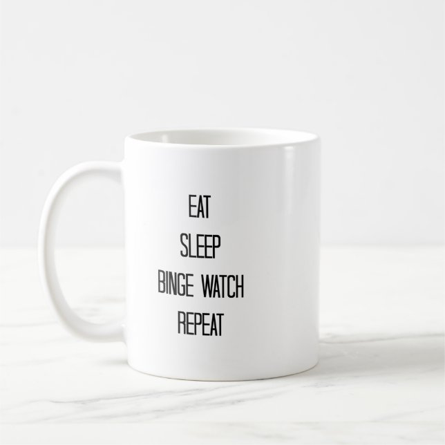 Mug Manger, Dormir, Regarder la frénésie, Répéter (Gauche)