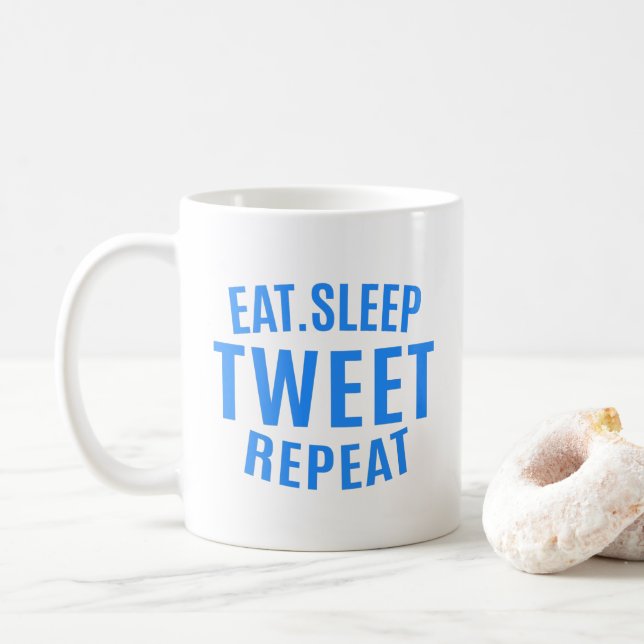 Mug Manger Dormir Tweeter Répéter (Avec donut)