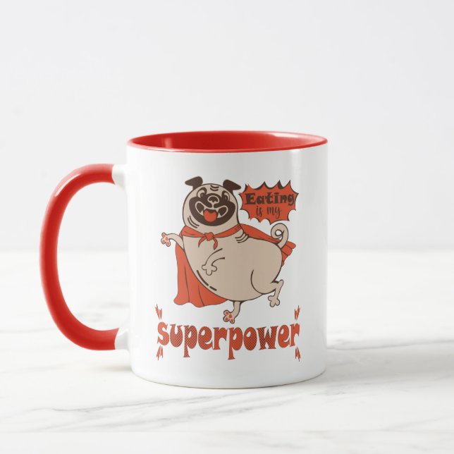 Mug Manger est mon super-puissance rouge carlin style  (Gauche)