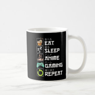 Mug Manger Sleep Anime Jeu Répétition Kawaii Otaku Ani