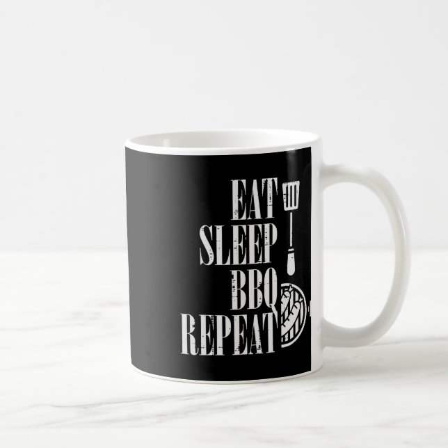 Mug Manger Sleep Bbq Répéter Funny Rbecue Grilling Fem (Droite)