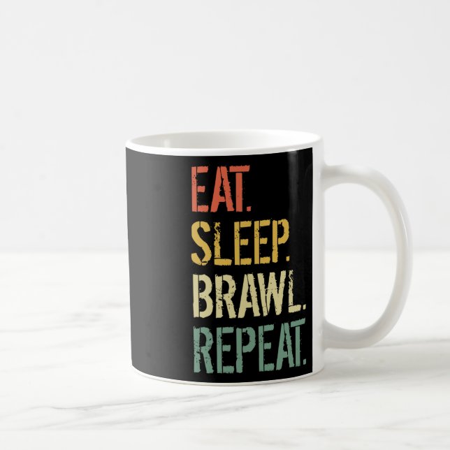 Mug Manger Sleep Brawl Répéter Stars Drôle Vidéo Gamer (Droite)