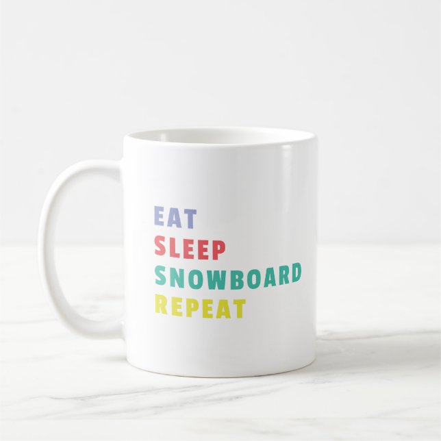 Mug Manger Sleep Snowboard Répéter Colorful Bold (Gauche)