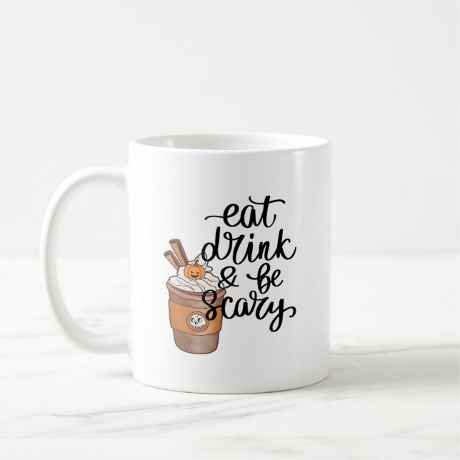 Mug Mangez, buvez et soyez effrayant drôle branché (Gauche)