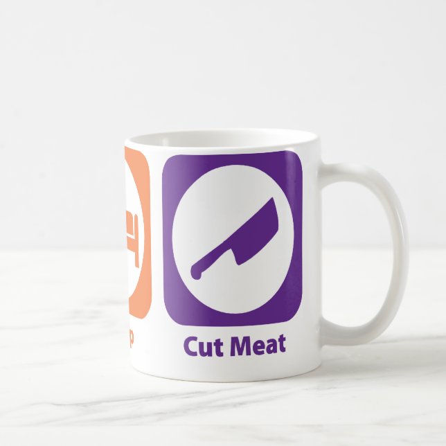 Mug Mangez de la viande de coupe de sommeil (Droite)