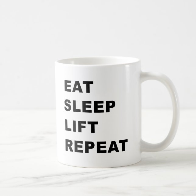 Mug Mangez, dormez, soulevez, répétez (Droite)