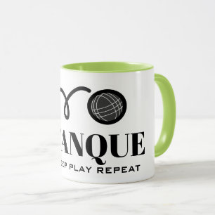 Mug Mangez dormir jouer répéter Pétanque drôle boules 