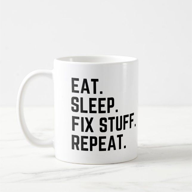 Mug Mangez dormir réparer les choses répéter (Gauche)