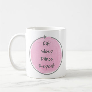 Mug Mangez la danse du sommeil Répéter en rose