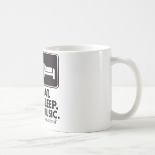 Mug Mangez la musique de sommeil - noir