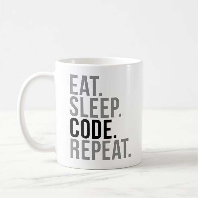 Mug Mangez la répétition de code de sommeil (Gauche)