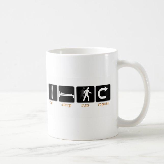 Mug Mangez la répétition de course de sommeil (Droite)