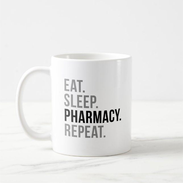 Mug Mangez la répétition de pharmacie de sommeil (Gauche)