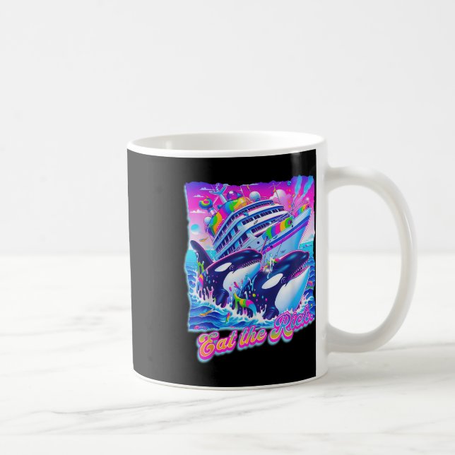 Mug Mangez La Rich Whale 90s Orca Drôle Baleine Animal (Droite)