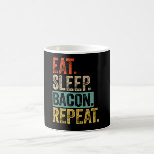 Mug Mangez le bacon de sommeil rétro rétro vintage