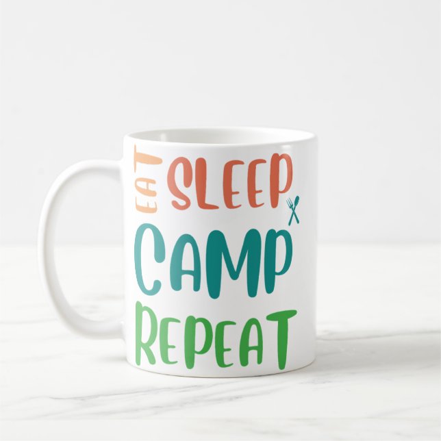 Mug Mangez Le Camp De Sommeil Répéter - La Vie De Camp (Gauche)