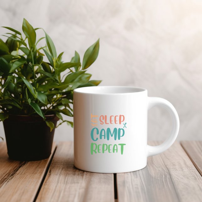 Mug Mangez Le Camp De Sommeil Répéter - La Vie De Camp (Créateur téléchargé)