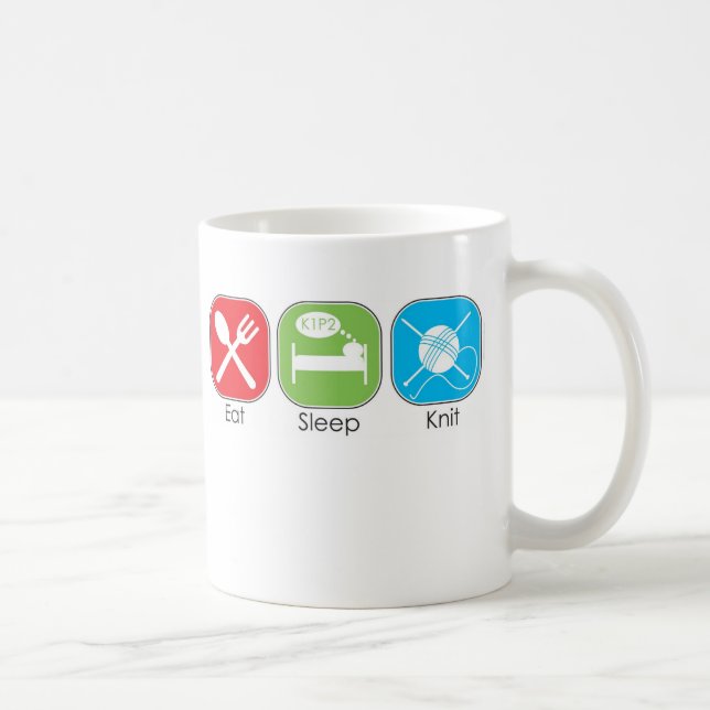 Mug Mangez le Knit de sommeil (Droite)