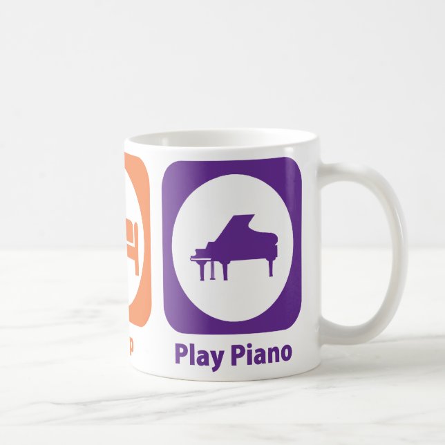 Mug Mangez le piano de jeu de sommeil (Droite)