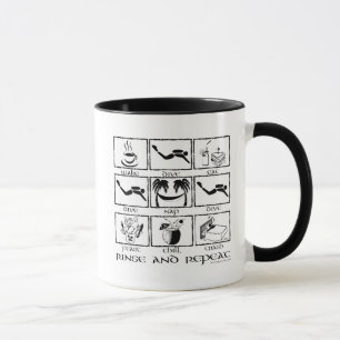 Mug Mangez le rinçage et la répétition de piqué de