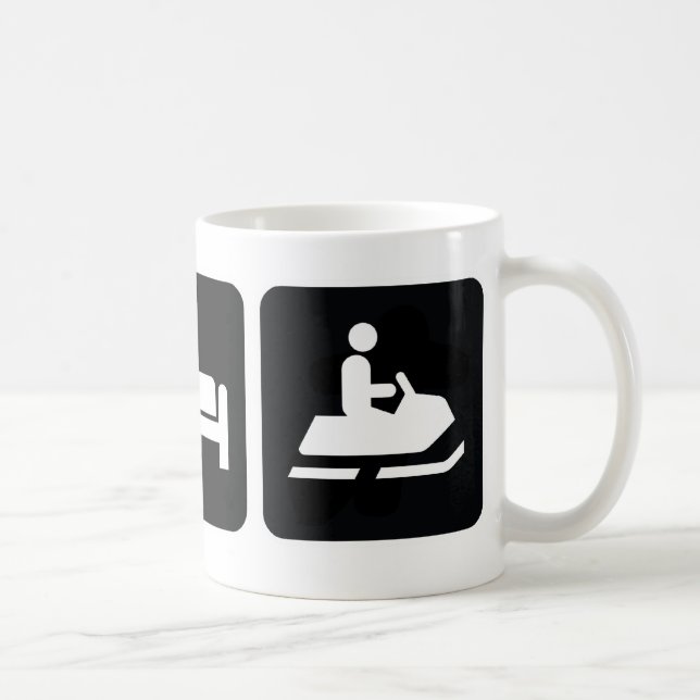 Mug Mangez le Snowmobile de sommeil (Droite)