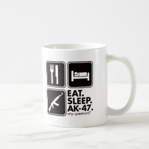 Mug Mangez le sommeil AK-47 - noir