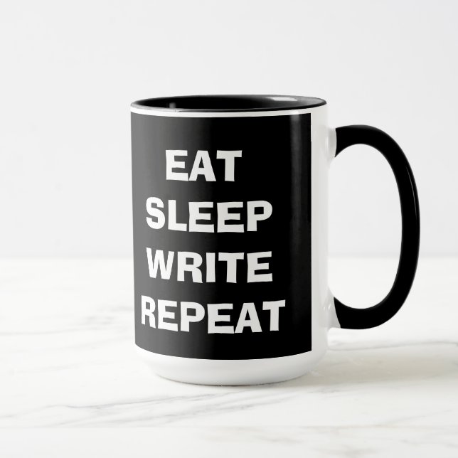 Mug Mangez le sommeil écrivent la répétition (Droite)