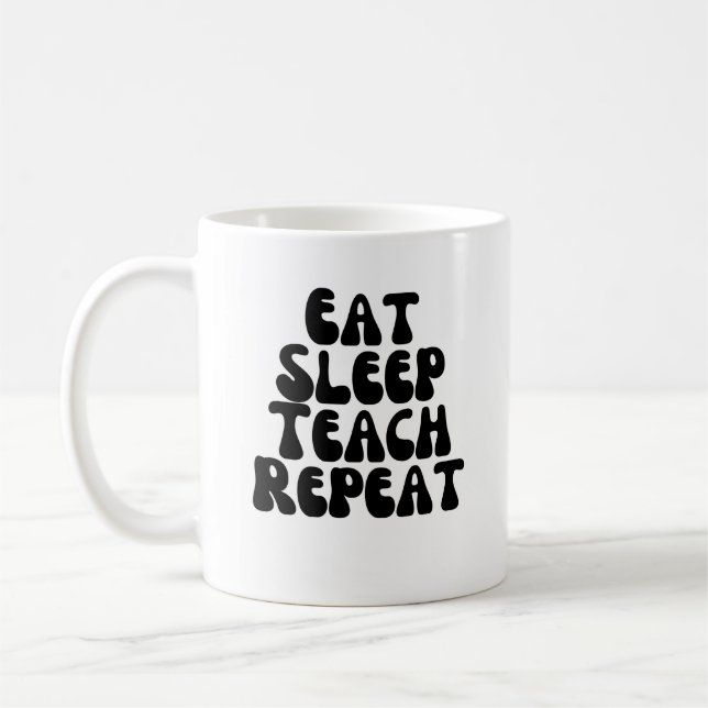 Mug Mangez le sommeil enseigner répéter (Gauche)