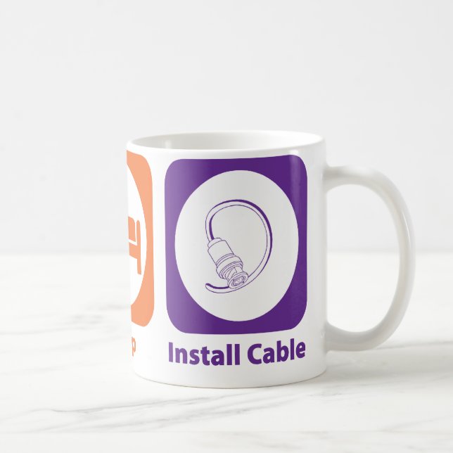 Mug Mangez le sommeil installent le câble (Droite)