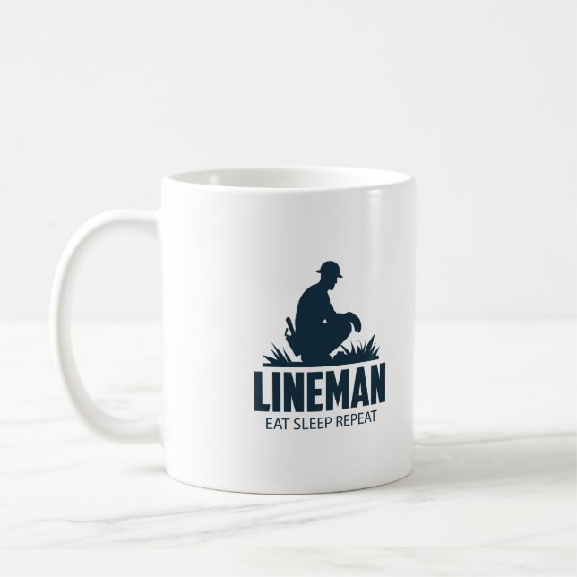 Mug Mangez le sommeil Répéter le lineman Papa Drôle ca (Gauche)