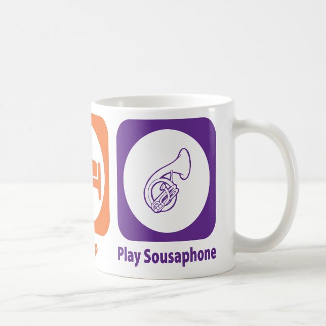 Mug Mangez le sousaphone de jeu de sommeil (Droite)