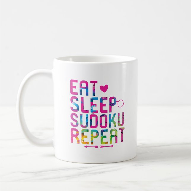 Mug Mangez le sudoku du sommeil Répéter l'esprit profo (Gauche)