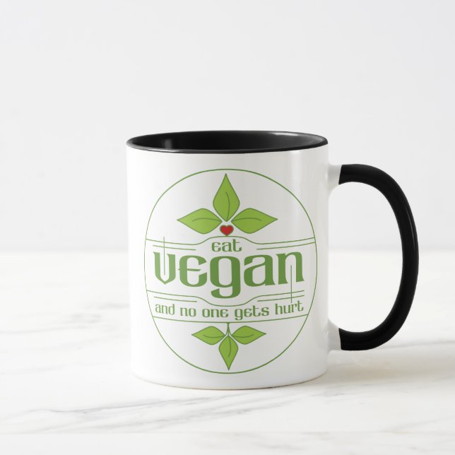 Mug Mangez le végétalien et personne obtient le mal (Droite)