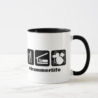Mug Mangez les icônes de tambours de jeu de sommeil