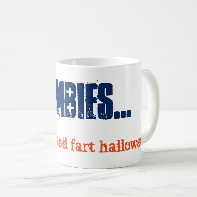 Mug Mangez les zombies et panier Halloween Emo Goth Bl (Devant droit)
