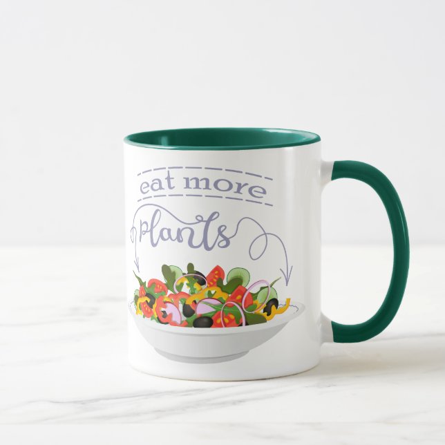 Mug Mangez plus de plantes frais motivation salade let (Droite)