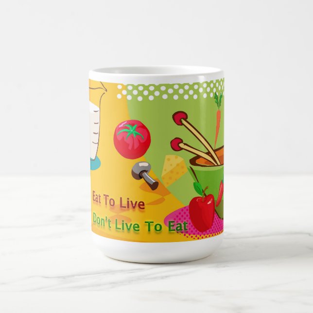 Mug Mangez pour vivre l'alimentation et la perte de po (Centre)