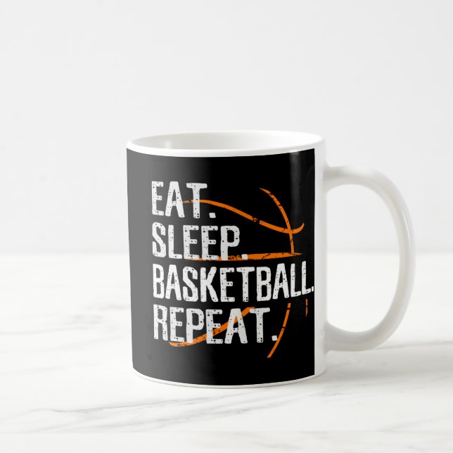 Mug Mangez Sleep Basketball Répéter - Cadeau Pour Bask (Droite)