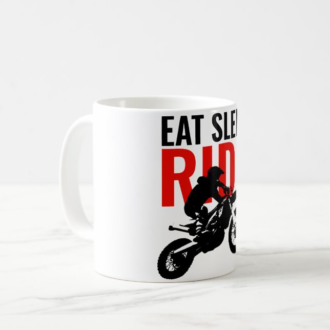 Mug Mangez Sleep Ride Motocross Moto Sport Pop Art (Devant gauche)
