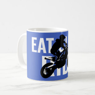 Mug Mangez Sleep Ride Motocross Moto Sport Pop Art