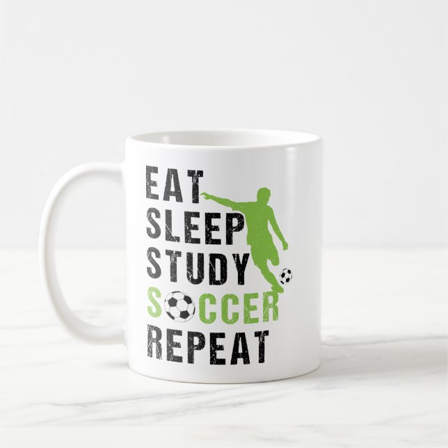 Mug Mangez Sleep Study Soccer Répéter Garçon Soccer Jo (Gauche)